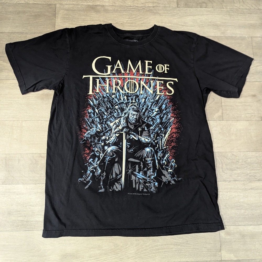 GOT Fanart T-Shirt: The King of Westeros (BT66) - Black Cotton Size XL